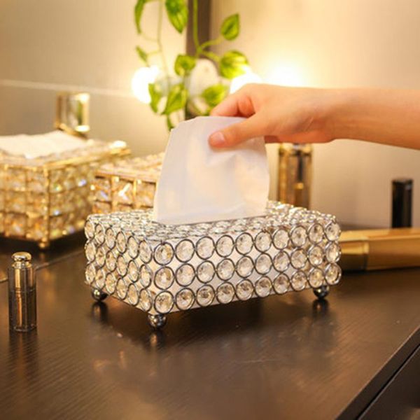 

tissue boxes & napkins facial case holder box artificial crystal paper rack office kitchen living room dining decoration napkin tray