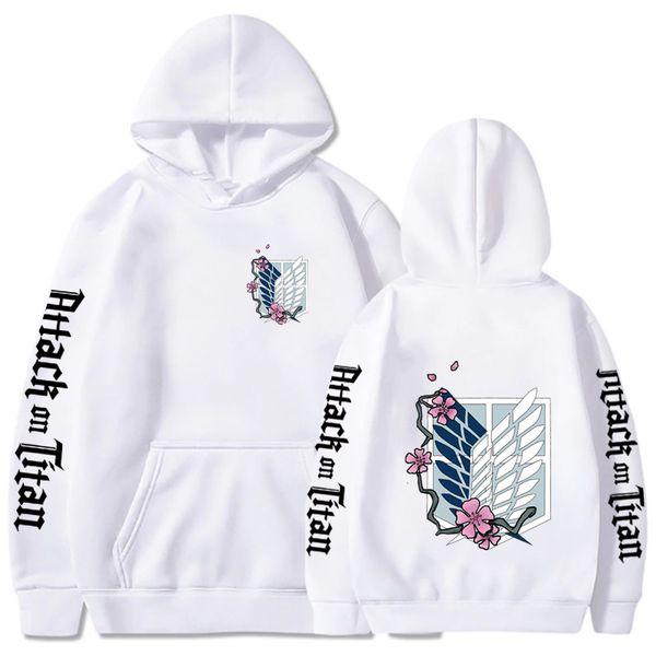 

2021 uniex anime hoodie attack on titan long sleeve loose cloth y0319, Black