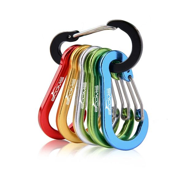 Booms pesca cc1 aço pequeno carabiner clipes ao ar livre camping multi ferramenta de pesca acessórios 6pcs 324 z2