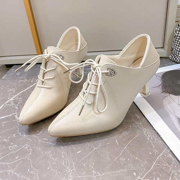 

dress shoes autumn women's high heels platform zlah pointed toe cross lace black party white wedding