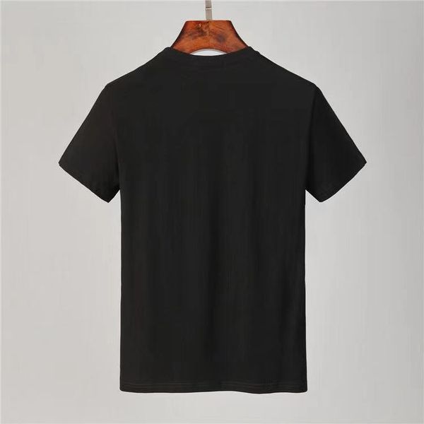 

2021 summer short-sleeved t-shirt men's tide brand letter geometric patternpersonality fashion short two-color wholesale, White;black