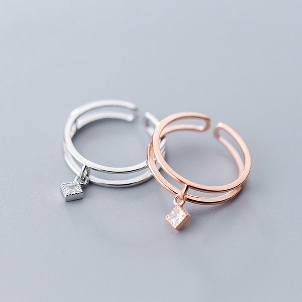 

wedding rings silver color exquisite bijoux fashion square & engagement ring made with cubic zirconia jewelry, Slivery;golden