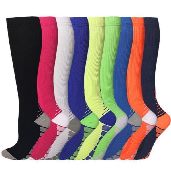 

sports socks cycling compression 1 pairs/set women men quality sport breathable road bicycle outdoor football soccer racing, Black