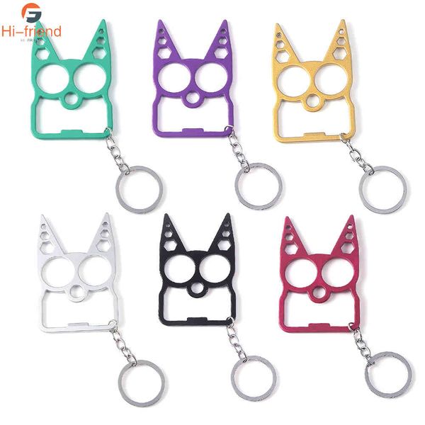 

cute cat portable multifunction keychain corkscrew screwdriver cat ear shape key ring for women girl carry gift jewelry, Slivery;golden