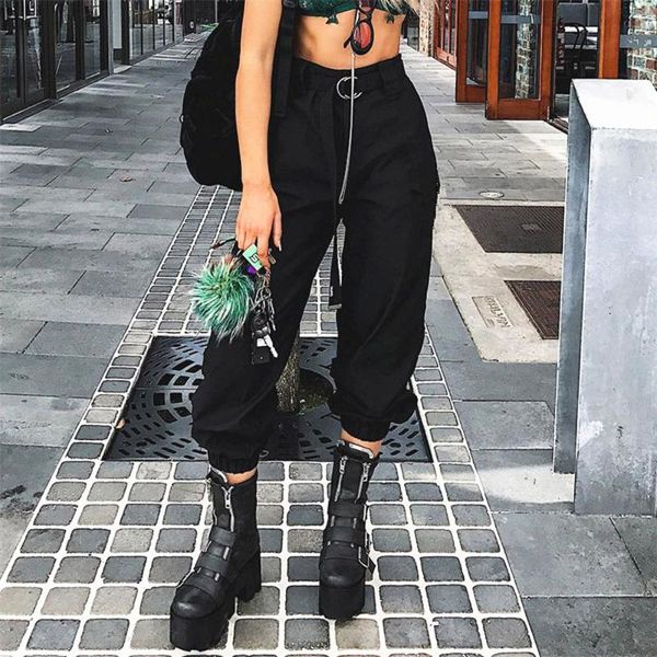 

women's pants & capris women fashion casual harem baggy hip hop dance jogging sweat sport slacks trousers style, Black;white