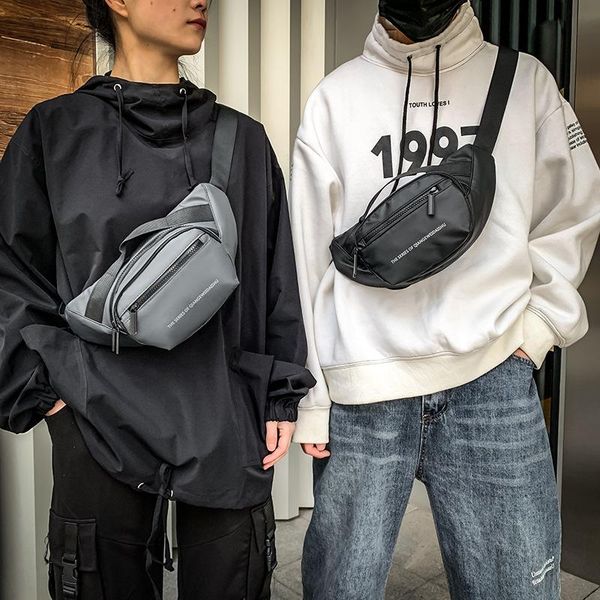 

korean fashion chest bag 2021 trend one shoulder messenger outdoor sports waist men sac bandouliere homme fanny pack bags