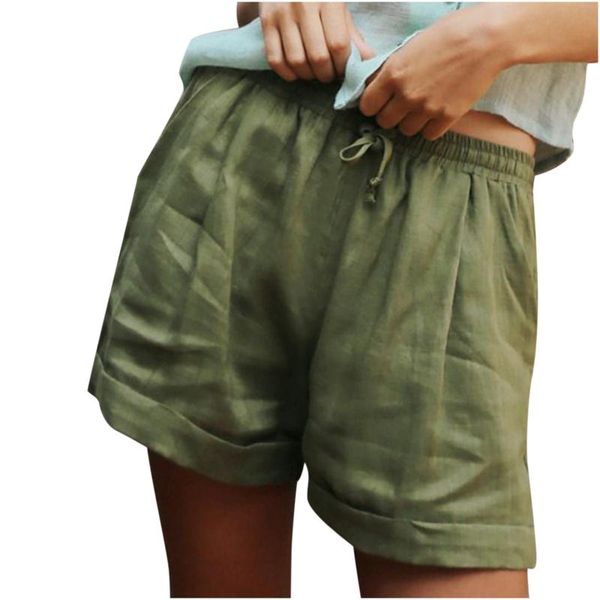

women's shorts fashion summer casual woman elastic waist tie cotton and linen booty female black white loose beach sexy, White;black