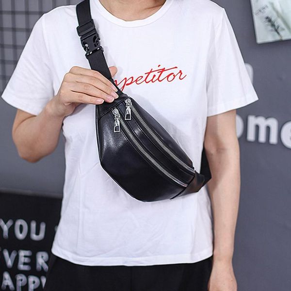 

chest bag waist packs for 2021 women fashion pu leather pillow shaped casual travel fanny sac bags