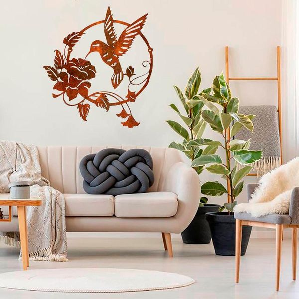 

large hummingbird flower metal wall art decor nordic style creative hanging home shelf for bedroom living room other