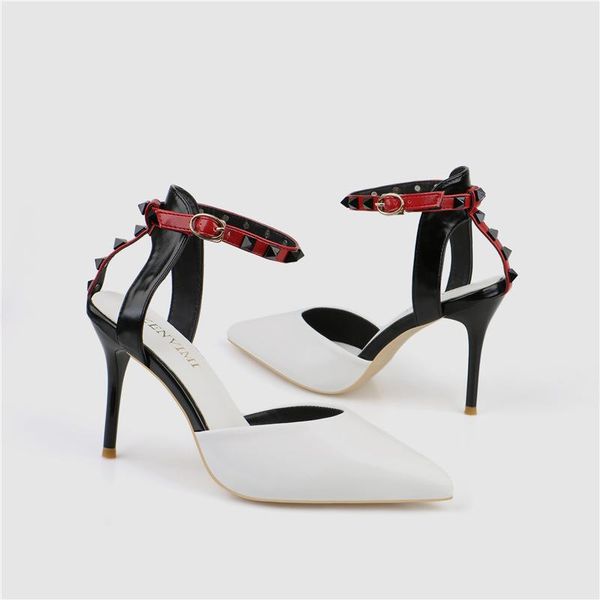 

dress shoes high-heeled ladies sandals, 2021 summer shoes, casual pointed rivets, fashionable and simple women's single, Black