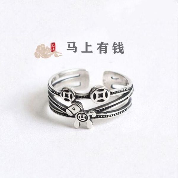 

korean minority jewelry silver immediately rich ring, Black