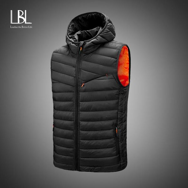 

men's vests fashion mens jacket sleeveless vest autumn thermal soft casual coats male cotton padded men thicken waistcoat, Black;white