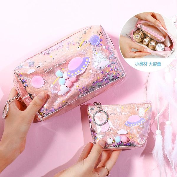

pencil bags star case glitter large capacity pencilcase school pen makeup supplies bag box pouch stationery