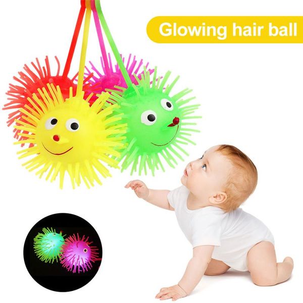 

3pieces/lot1pcs elastic luminous fur ball vent ball hedgehog ball soft toy for children novelty funny toy