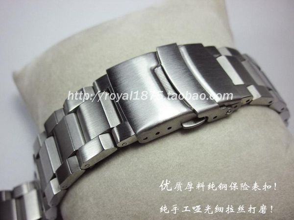 

watch bands 20mm 22mm safety buckle strap brushed solid stainless men's for samsung gear sport s2 s3 galaxy 42mm 46mm, Black;brown