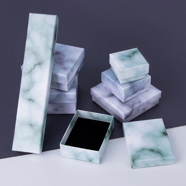 

gift wrap 5pcs / 10pcs jewelry box packaging carton marble necklace ring