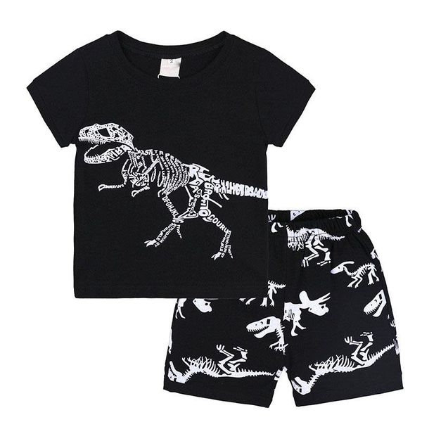

clothing sets infant baby girls printed clothes set summer cotton short sleeve boy t shirts +shorts pants kids pajamas suits, White