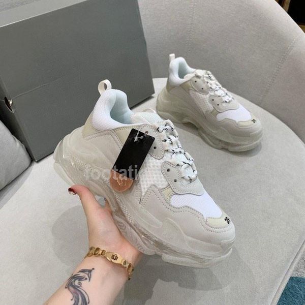 

paris casual shoes clear sole triples leisure shoes dad shoes platform chaussures sneakers men women vintage comfort old grandpa hop999, Black