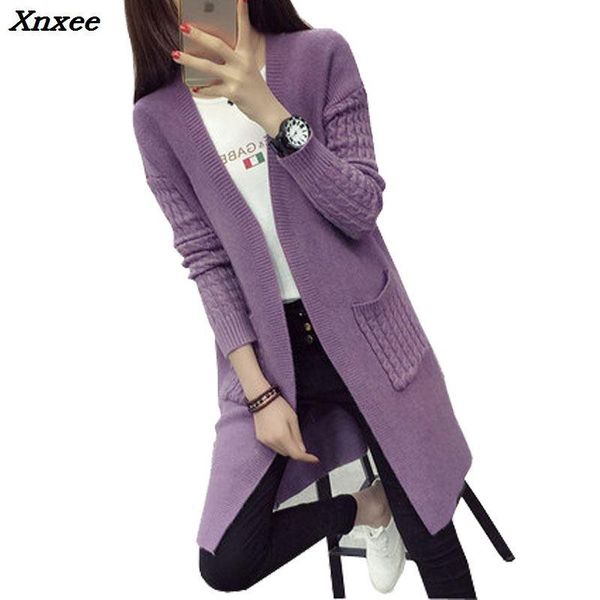 

women's sweaters 2021 women wool sweater cardigan female cashmere knitted plus size coat fashion long sleeve loose with pockets xnxee, White;black