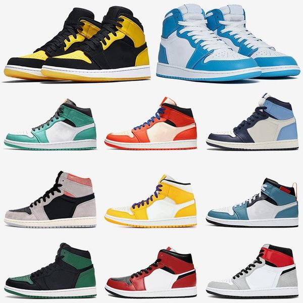 

jorda n jumpman 1 luxury womens mens basketball shoes 1s light smoke grey blue unc with triple black white chicago mens trainers sneakers