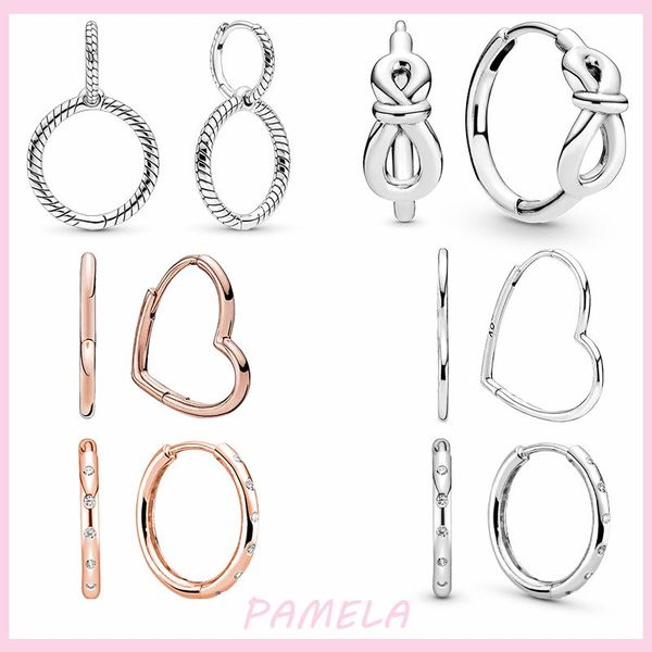 

hoop & huggie pamela 925 sterling silver heart haped earrings dog footprint pink bule zircon for women jewelry, Golden;silver