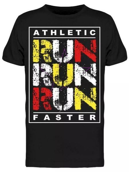

Athletic Run Run Run Faster Tee Men's -Image by Shutterstock, White;black