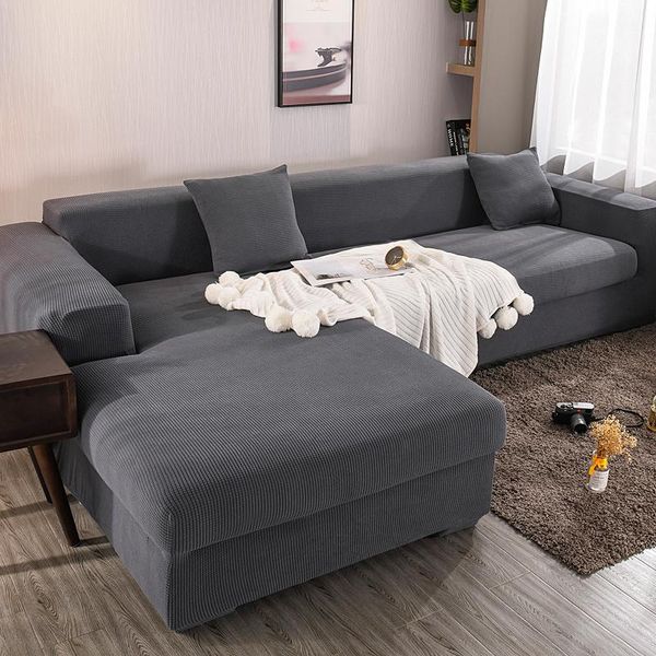 

chair covers elastic polar fleece plain stretch sofa for living room couch cover protector l shape slipcover 1/2/3/4 seater