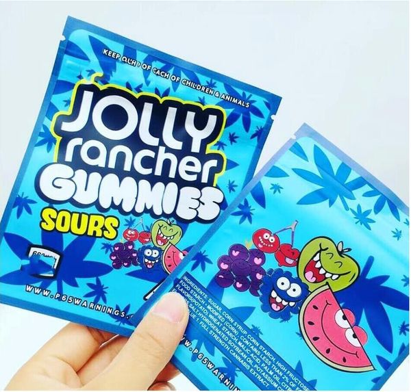

errlli 600mg smell proof resealable packaging mylar bag jolly rancher gummies empty edibles sour
