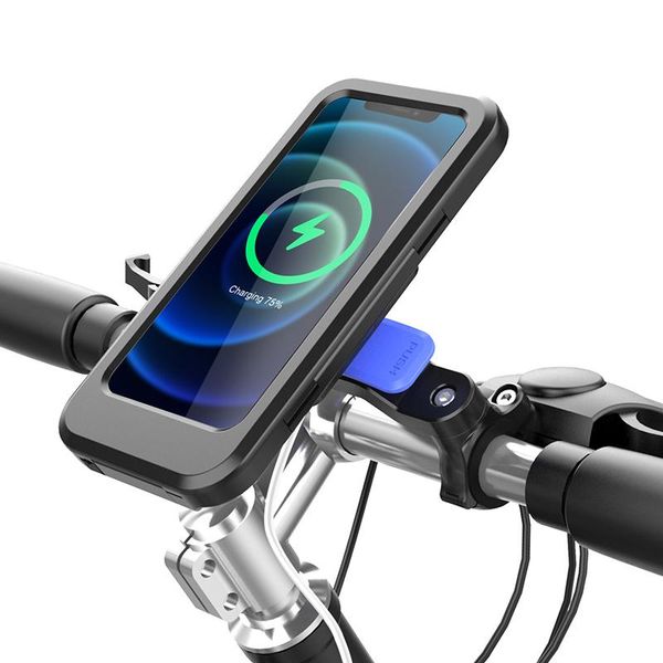 

cell phone mounts & holders waterproof bicycle holder for 11 15w wireless charging stand bike motorcycle handlebars mobile