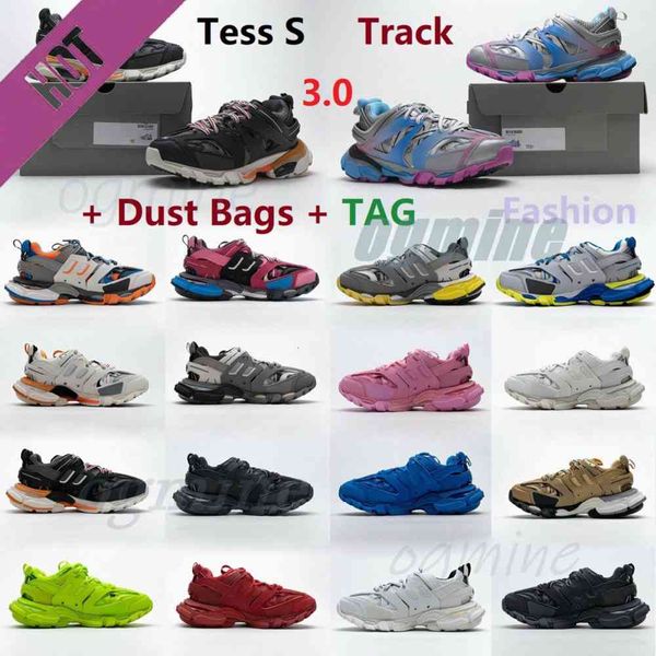 

3.0 tess s track 2 runners shoe mens womens 20ss black thick bottomed high platform sports casual shoes trainers sneakers 35-45 [t yemianbu