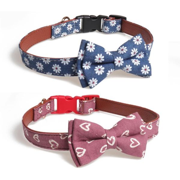 

cat collars & leads collar safety buckle bow-knot pet puppy cravat supplies