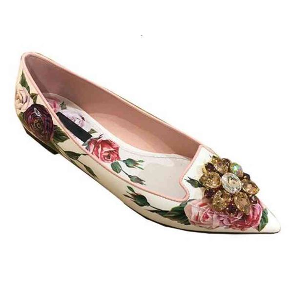 

flower est high heels woman pointed toe rose diamond crystal flat shoes women luxury wedding, Black