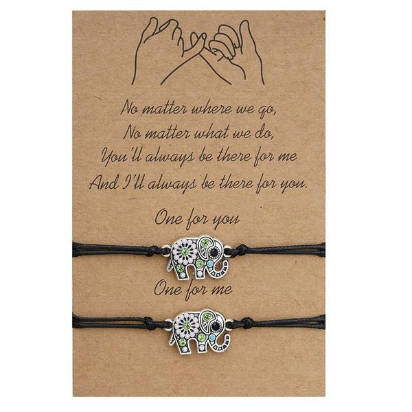 

charm bracelets 2 pcs fashion elephant bracelet bohemian women's national style silver color jewelry gift 2021, Golden;silver
