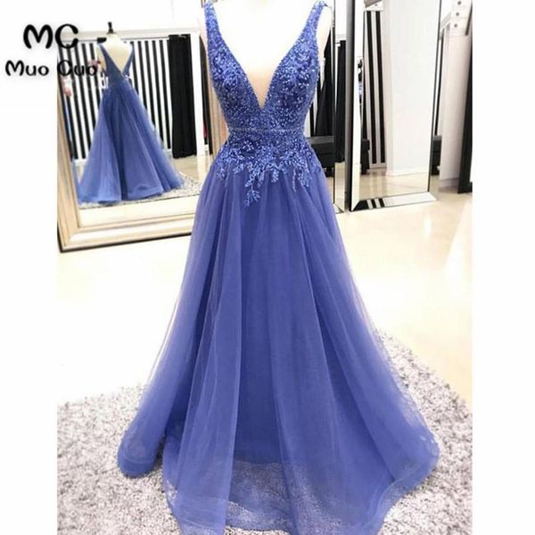 

party dresses 2021 royer blue prom long with appliques vestido longo deep v-neck de festa formal evening dress, White;black