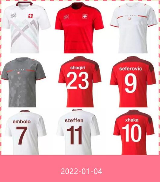 

2021 2022 switzerland soccer jersey national team home away 21 22 seferovic freuler shaqiri lang embolo behrami swiss red football shirt, Black;yellow