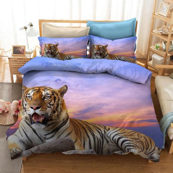 

bedding sets animal tiger 3d printed set duvet covers pillowcases comforter bedclothes bed linen