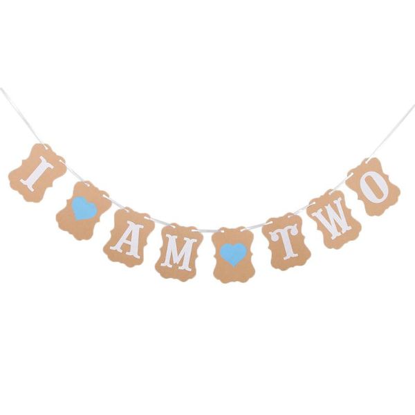 

party decoration i am two kraft paper bunting banner baby shower second birthday po props