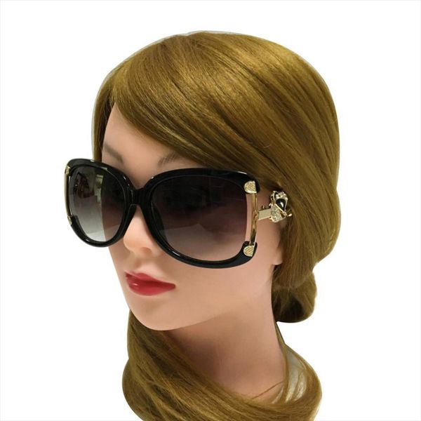 

sunglasses women brand designer ladies alloy frame gold fox decoration sun glasses girls 4 colors, White;black
