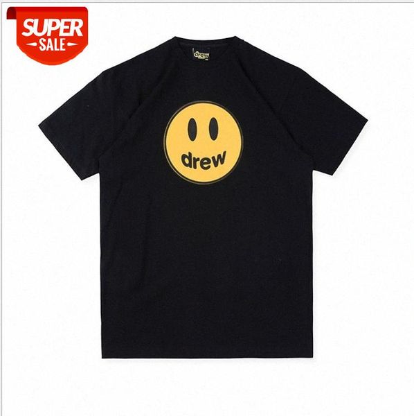 

brand justin bieber smiley face flow print street fashion men's and women's short-sleeved t-shirt #vb7v, White;black