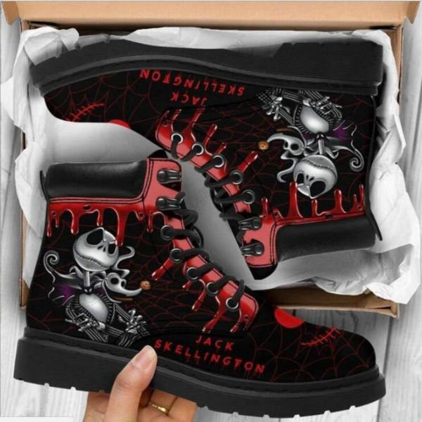 

boots women's autumn and winter 2021british fashion tooling skull flower print high-ladies, Black