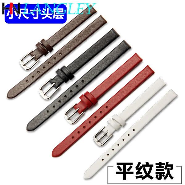 

watch bands soft geunine leather band women's strap 6mm 8mm 10mm 13mm 15mm 17 mm small size width first layer cowhide belt, Black;brown