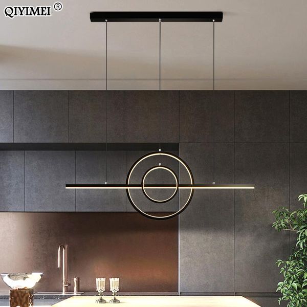 

modern led pendant lights for dining living room black gold color hanging lamps indoor lighting decoration fixture ac85-260v