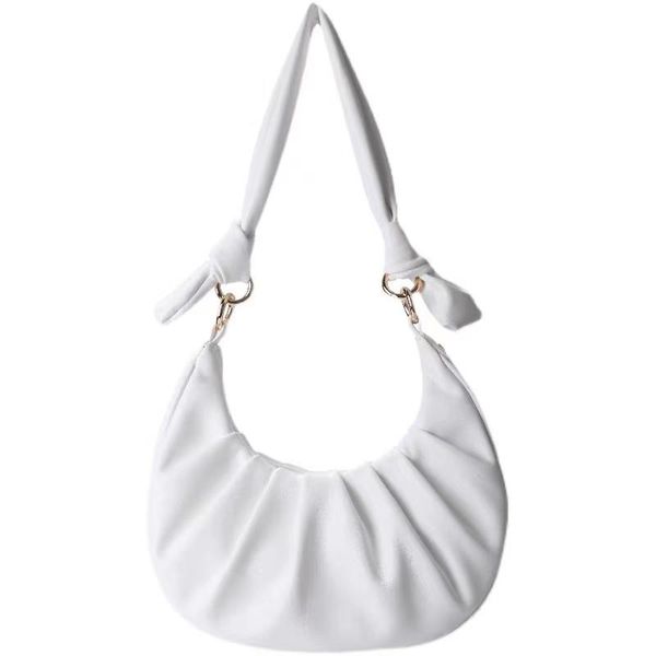 

totes 2021 pleated pu leather shoulder bag female casual underarm handbag designer messenger fashionable dumpling b