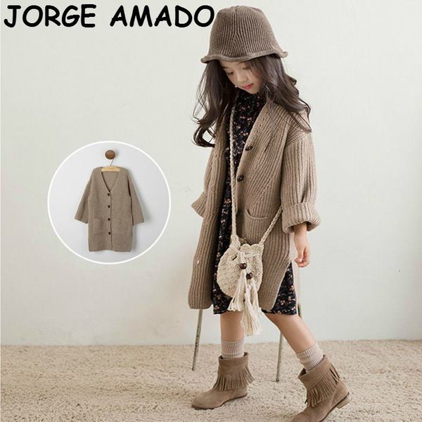 

cardigan girls sweaters knitting wool fashion loose apricot kids coat baby clothes girl winter 4-10y e1003 4jhs, Blue