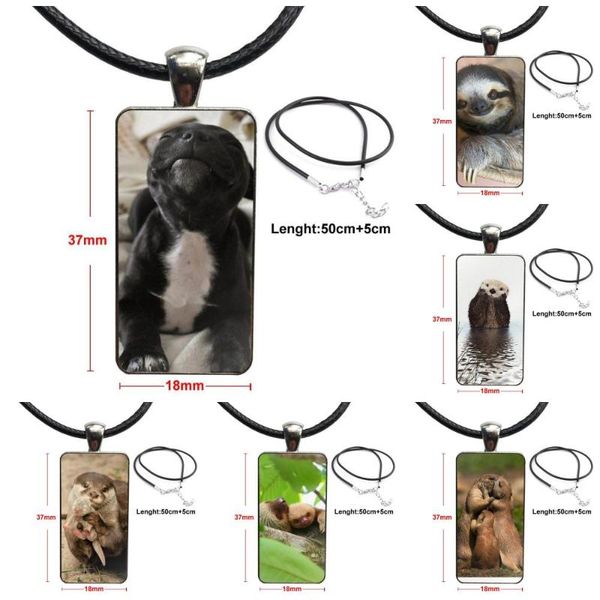 

pendant necklaces for women fashion jewelry sloth hanging fat sleepy furry necklace long chain with rectangle, Silver