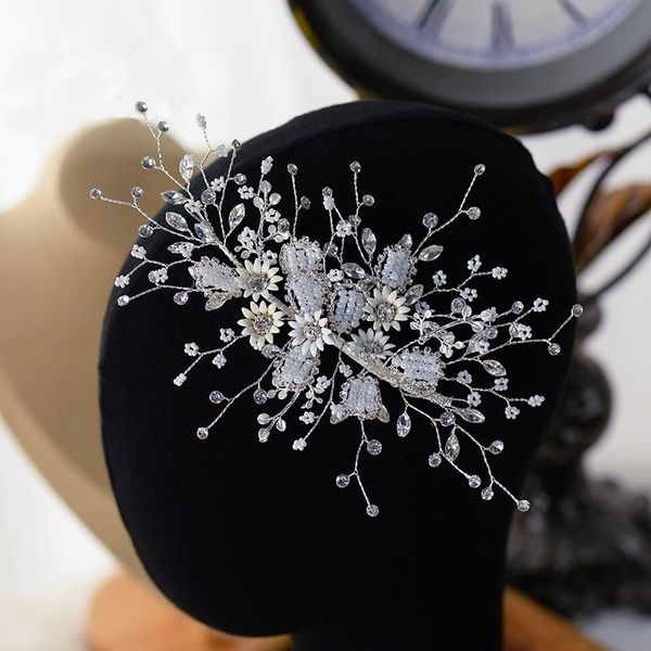 

hair clips & barrettes elegant crystal brides leaves tiaras bridal soft hairbands wedding accessory, Golden;silver