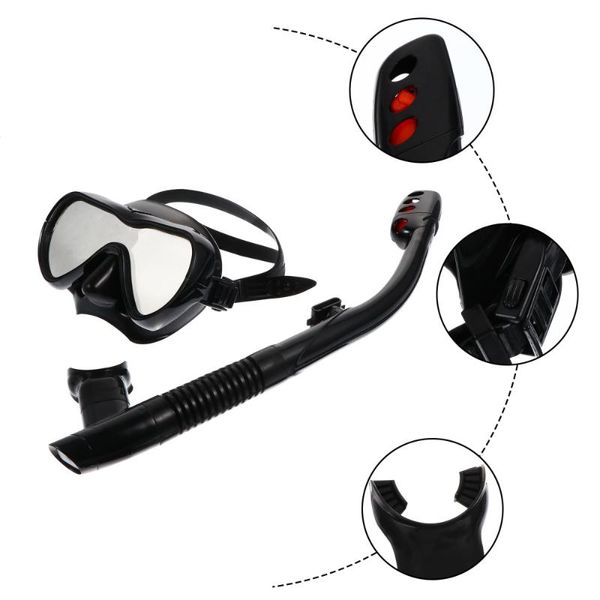 

swim wear 1 set silicone snorkeling mask and snorkel kit adults full dry gear