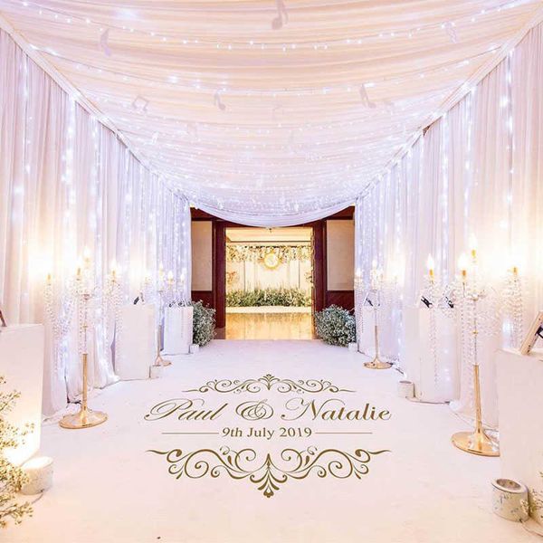 Decalcomania per pista da ballo Matrimonio o festa di fidanzamento per il giorno degli innamorati Nome personalizzato e adesivo per l'anniversario Interior Home Decor WE34 210705