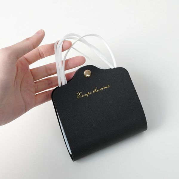 

portable face masks pu leather organizer dustproof and moisture-proof cover holder case storage bag bags