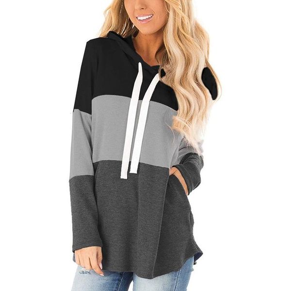 

women's hoodies & sweatshirts autumn winter simple loose slimming women fashion wild european american plus size hoodie casual pullover, Black